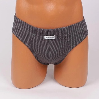 Image 1 of Мъжки памучен слип в графитено с бяло райе