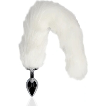 Shots Toys Разширител с пухкава бяла опашка Ouch! Fox Tail