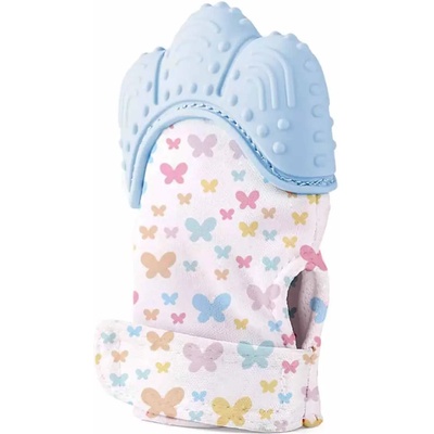 BabyJem Ръкавица за чесане на зъбки BabyJem - Butterfly, Blue (526)