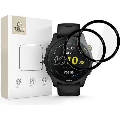 Tech-Protect 2 x Хибридно стъкло за Garmin Forerunner 255 / 255 Music от Tech-Protect Glass Flex+ - Black (5906302368464)