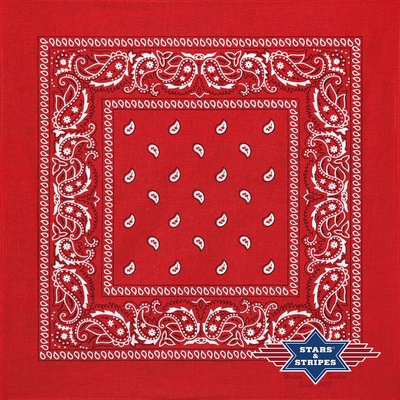 Stars and Stripes bavlněný šátek bandana červená 02