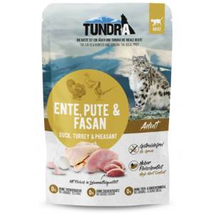 TUNDRA пауч за котка, БЕЗ ЗЪРНО, патица, пуйка и фазан - 85 гр, Германия - 774