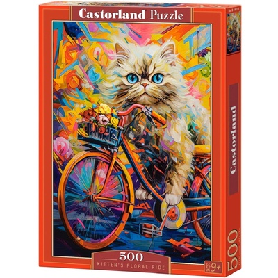 Castorland Kotě na kole s květinami 500 dílků