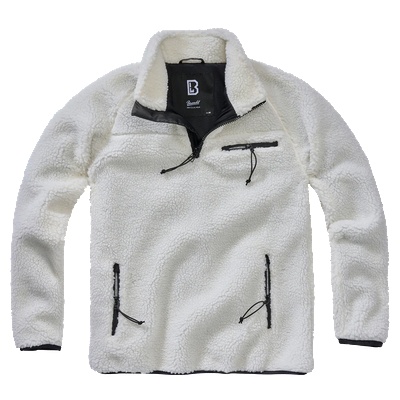 Brandit Мъжко яке от плюшен полар в бяло Brandit Teddyfleece TroyerBW-5022-7 - Бял, размер XXL
