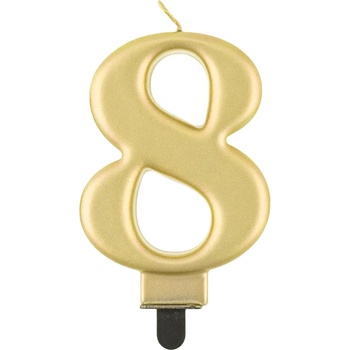 Image 1 of Godan Свещ за рожден ден 8 металик златиста