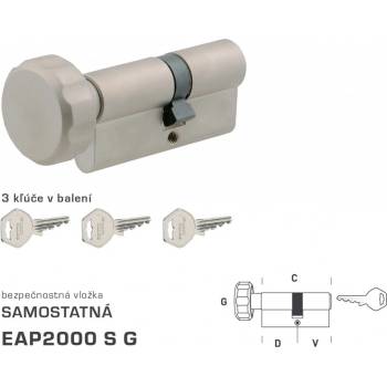 MP-KOVANIA DK - EAP2000 S G - s gombíkom NIM - nikel matný