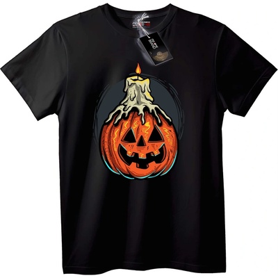 NOONEBRAND Тениска Halloween Тиква Свещ - XS, Black