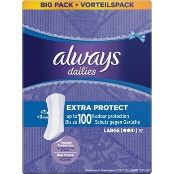 Always Dailies Extra protect Large intímky s jemnou vôňou 52 ks