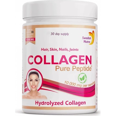 Swedish Nutra Collagen 10 000 Pure Peptide Hydrolyzovaný hovädzí kolagén prášok 300 g