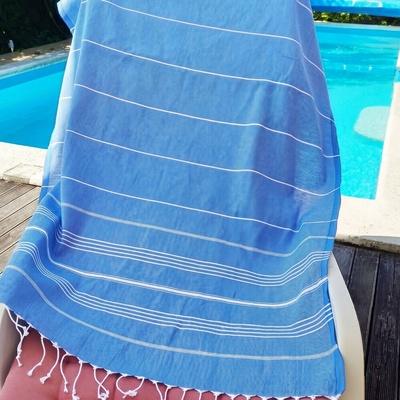 Denizli Concept plážová osuška Simple indigo strednemodrá 100 x 180 cm