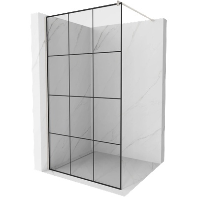 Mexen Kioto стъклена преграда за душ Walk-in 100 x 200 см, черна решетка 8 мм, четкан никел - 800-100-101-97-77 (800-100-101-97-77)