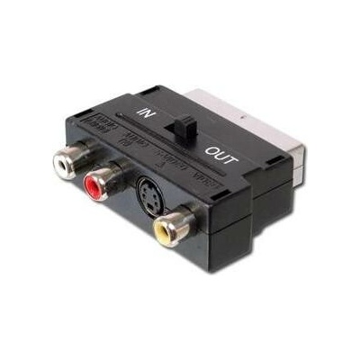 PremiumCord Adapter SCART-3x cinch + S-video s prepínačom IN / OUT