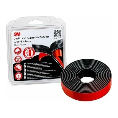 SJ 3870 samolepicí suchý zip 3M DUAL-LOCK, lepení kovů, povrchů s práškovými laky, plastů typu plexiskla, polykarbonátu a ABS, cena za běžný metr, exteriér a interiér šířka: 15,9mm