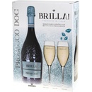 Prosecco Brilla Extra Dry 11% 0,75 l (dárkové balení 2 sklenice)