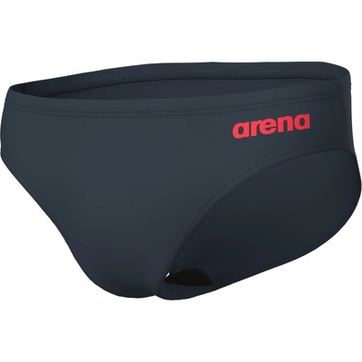 Arena team swim briefs solid tmavo sivé červené