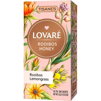 LOVARÉ Lovare Rooibos Honey 24 sáčků bylinný čaj 43,2 g