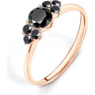 SAVICKI Годежен пръстен Fairytale: розово злато, черен диамант