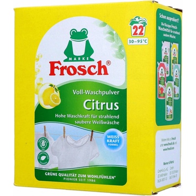 Frosch Frosh prací prášok na bielu bielizeň citrus 1,35 kg 18 pracích dávok