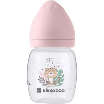 KikkaBoo Бебешко шише с широко гърло KikkaBoo Clouds - Savanna, 180 ml, Pink (31302020095)