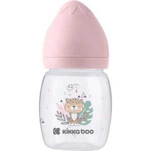 KikkaBoo Бебешко шише с широко гърло KikkaBoo Clouds - Savanna, 180 ml, Pink (31302020095) - baby