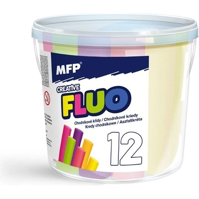 MFP 6320143 kriedy M chodníkové fluo guľaté mix farieb kýblik 12 ks