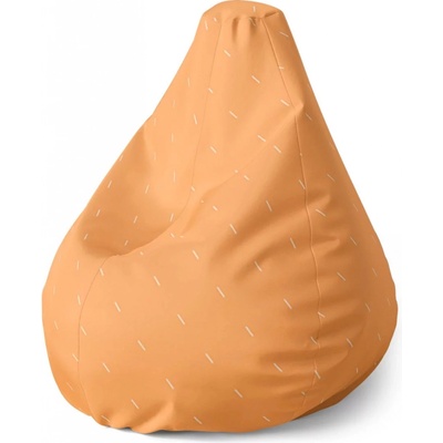 Sablio Sedací vak Pear Bílé čárky na oranžové Sablio 70 x 95 x 15 cm