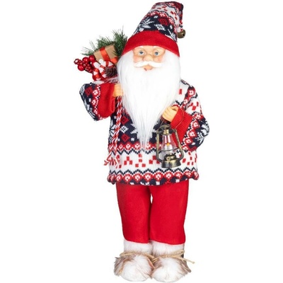 MagicHome Dekorace Vánoce, Santa, se svetrem, 60 cm