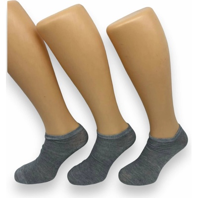 Dámske kotníkové ponožky šedej farby 6x pary sivá