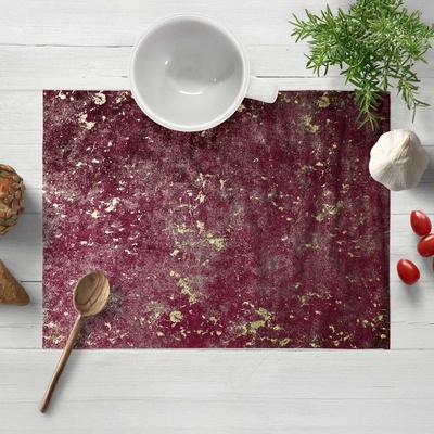 Biante Sametové prostírání Isabela IBL-006 Gold Design vínové 30x40cm