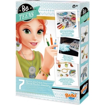 Buki France Творчески комплект Buki France Be Teens - Направи си бижута от термосвиваема пластмаса, 7 броя (BKBE120)