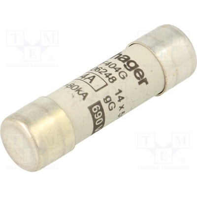 HAGER LF404G Pojistka: tavná; gG; 4A; 690VAC; kulatý,průmyslová; 14x51mm