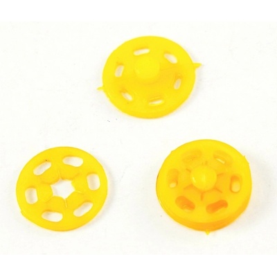 Plastový patentiek - žltá - priemer 1,5 cm