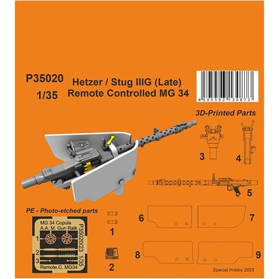 Special Hobby Hetzer / Stug IIIG Late Remote Controlled MG 34 1:35