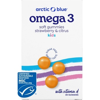 Arctic Blue Omega-3 Kids Soft Gummies with Vitamin D [30 желирани бонбони] Ягода с цитрус