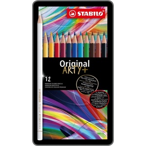 STABILO Комплект цветни моливи, Stabilo, Arty Original metal box ST8773-6, 12 цвята (ST8773-6)