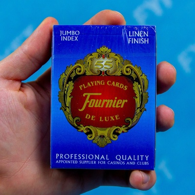 Fournier S.A. Fournier 818 Linen Finish Jumbo Index pokerové karty Modrá
