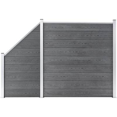 vidaXL Plotová sada z WPC 1 čtvercový + 1 šikmý díl 273 x 186 cm šedá