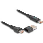 Delock USB 2.0 бързо зареждащ кабел Type-C + Type-A към Type-C PD 3.1 140W 1, 2м (88137)