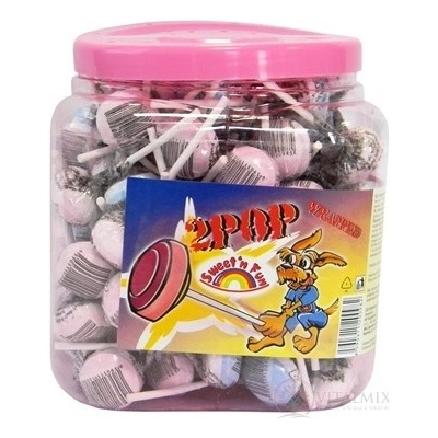 Sweet´n Fun 2POP Lízátko s hroznovým cukrem 125 x 10 g