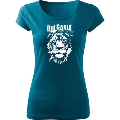 DRAGOWA дамска тениска с къс ръкав български лъв, petrol blue (36652)