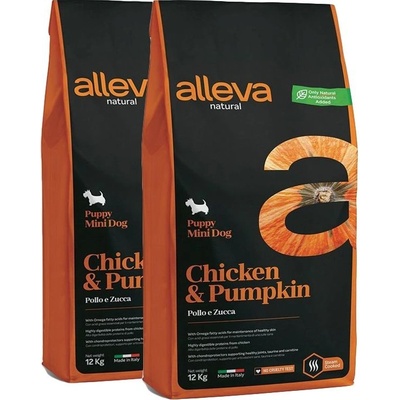 Alleva Natural Puppy Mini Chicken and Pumpkin 2 x 12 kg
