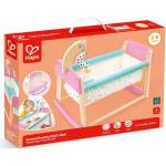 Hape Дървено легло за кукли Hape - Rocking Doll Bed, 4 части (H3608)