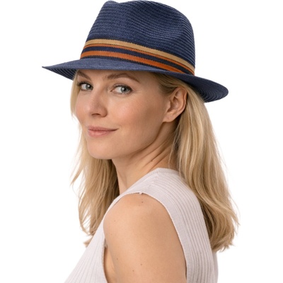 Fiebig letní fedora klobouk nemačkavý modrý
