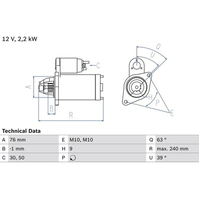 BOSCH 0 986 018 910 Startér (0986018910)