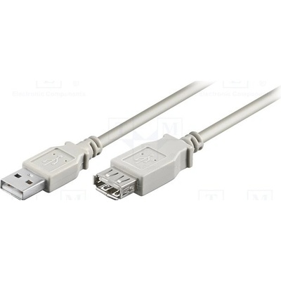Goobay 68716 USB 2.0, USB A zásuvka, USB A vidlice, 3m, šedý