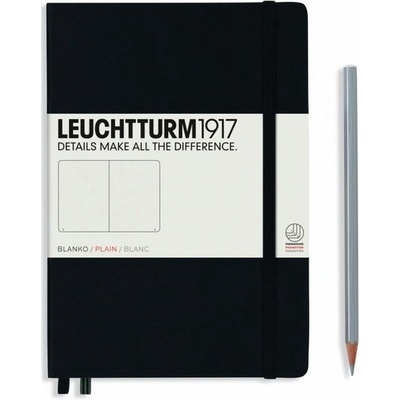 Leuchtturm1917 Zápisník Black Medium A5 čistý