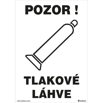 Walteco Pozor! Tlakové láhve (bílá) 148x210mm, formát A5, samolepka Množství: 1 ks , 20056