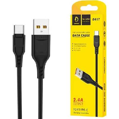 Denmen 29349 USB-A - USB-C, 1m, černý