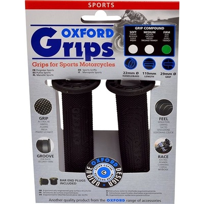 OXFORD gripy Sport, (čierna guma, tvrdé gumové médium, pár)