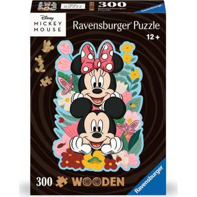 Ravensburger - Puzzle Wooden outline puzzle: Mickey and Minnie - 300 piese